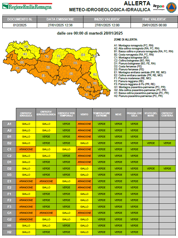 Allerta numero 12 del 2025